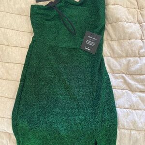 Lulus Green Glitter Dress
